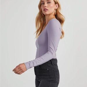 VICI Gray- Lavender bodysuit